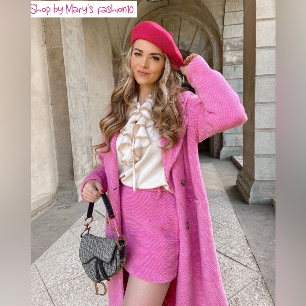 NWT Zara Fuchsia Pink Wool Beret - Picture 10 of 16